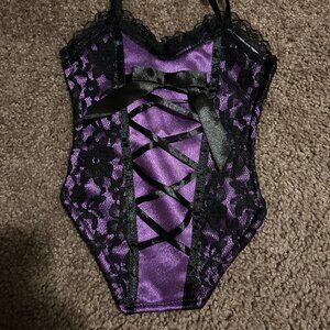 Passion Parties Purple Lace Corset Lingere Inspired Purse W. Straps UNIQUE